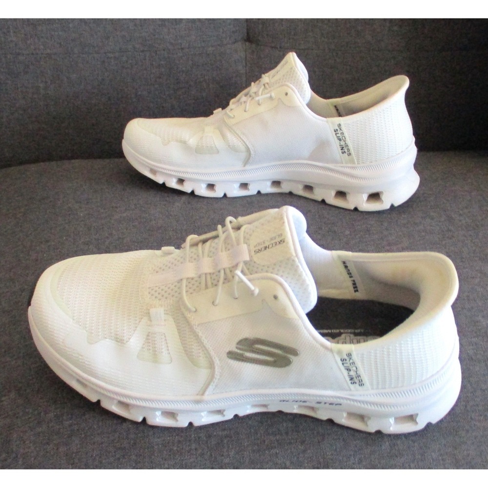 Skechers Hands Free Slip-ins Glide-Step White Sneakers 150420 Women's 10 - Picture 2 of 11